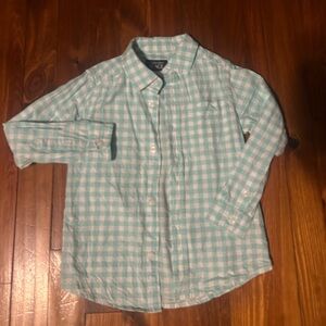 EUC Children’s Place Mint Green Gingham Button-Down Shirt